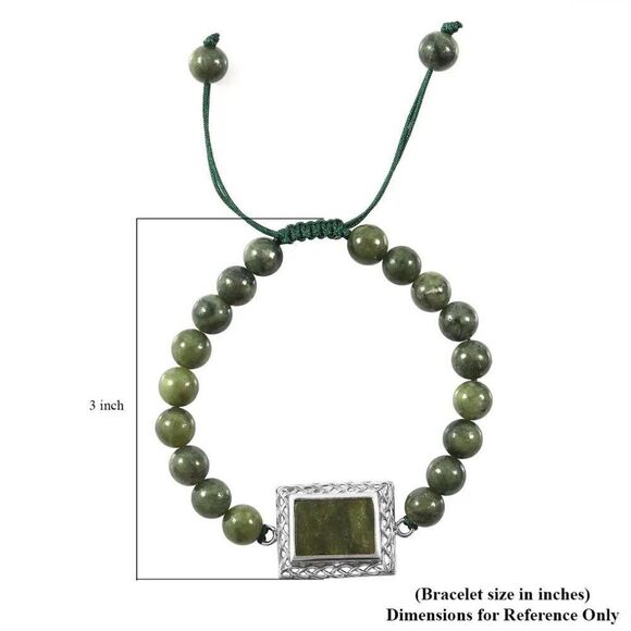 New, Connemara Marble Bracelet, in Platinum-over-Sterling Silver, 7.25 inches - Picture 8 of 8